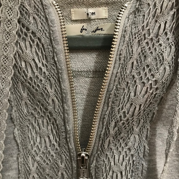 Grey Ruffle Zip-up Hoodie - Picture 6 of 6